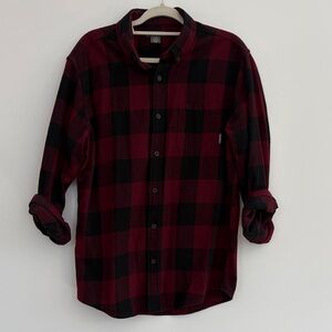 Eddie Bauer Red and Black Buffalo Check Button-Down Shirt